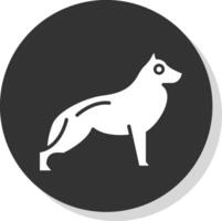 perro plano circulo icono diseño vector