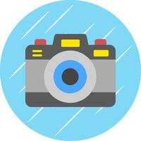 Photo Camera Flat Circle Icon Design vector