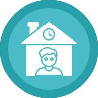 Home Owner Line Shadow Circle Icon Design vector