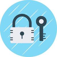 Lock Flat Circle Icon Design vector