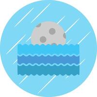 Waves Flat Circle Icon Design vector