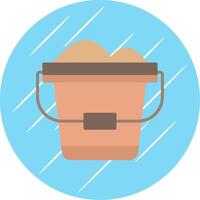 Sand Bucket Flat Circle Icon Design vector