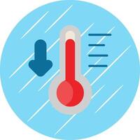 termómetro plano circulo icono diseño vector