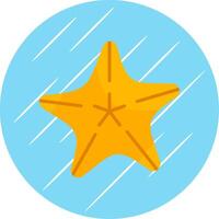 Starfish Flat Circle Icon Design vector