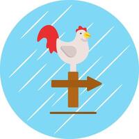 pollo plano circulo icono diseño vector