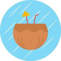 Coconut Drink Flat Circle Icon Design vector