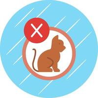 No mascotas permitido plano circulo icono diseño vector