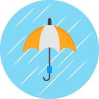 Umbrella Flat Circle Icon Design vector