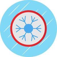 copo de nieve plano circulo icono diseño vector