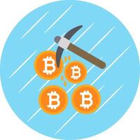 Bitcoin Mining Flat Circle Icon Design vector