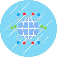 Global Networking Flat Circle Icon Design vector