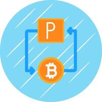 Bitcoin Paypal Flat Circle Icon Design vector