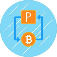 bitcoin paypal plano circulo icono diseño vector