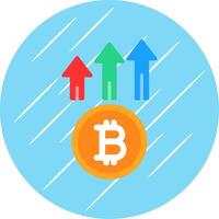Bitcoin Up Flat Circle Icon Design vector