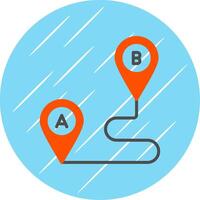 Route Planning Flat Circle Icon Design vector