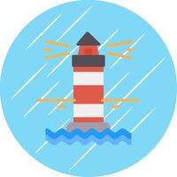 Lighthouse Flat Circle Icon Design vector