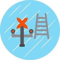 Railroad Crossing Flat Circle Icon Design vector