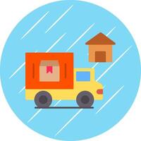 Home Delivery Flat Circle Icon Design vector