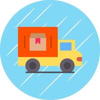 Delivery Van Flat Circle Icon Design vector