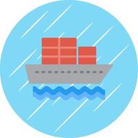 Container Ship Flat Circle Icon Design vector