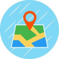 Map Flat Circle Icon Design vector