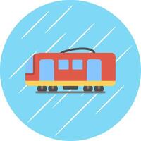 Electric Train Flat Circle Icon Design vector