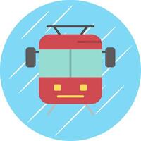 Old Tram Flat Circle Icon Design vector