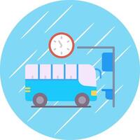 Bus Station Flat Circle Icon Design vector