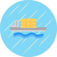 Bulk Carrier Flat Circle Icon Design vector