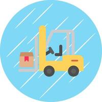 Forklift Flat Circle Icon Design vector