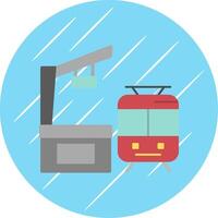 Railroad Station Flat Circle Icon Design vector