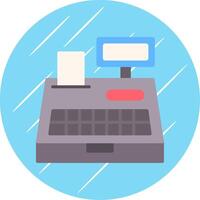 Cash Register Flat Circle Icon Design vector