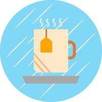 Hot Tea Flat Circle Icon Design vector