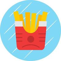 French Fries Flat Circle Icon Design vector