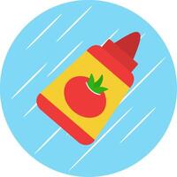 tomate salsa de tomate plano circulo icono diseño vector