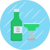 alcohol plano circulo icono diseño vector