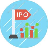 Initial Public Offering Flat Circle Icon Design vector