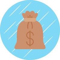 Bag Of Money Flat Circle Icon Design vector