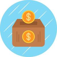 dinero caja plano circulo icono diseño vector