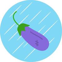 Eggplant Flat Circle Icon Design vector