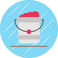 Pail Flat Circle Icon Design vector