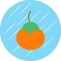 Persimmon Flat Circle Icon Design vector