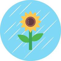 Sunflower Flat Circle Icon Design vector