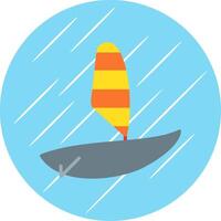 Windsurfing Flat Circle Icon Design vector