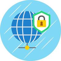 global seguridad plano circulo icono diseño vector