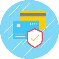 Secure Debit Card Flat Circle Icon Design vector