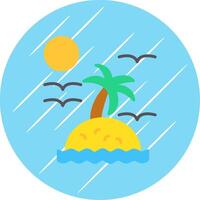 isla plano circulo icono diseño vector