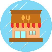 restaurante plano circulo icono diseño vector