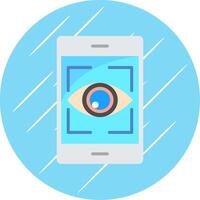 Eye Recognition Flat Circle Icon Design vector