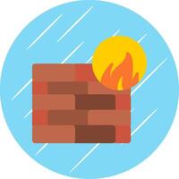 Firewall Flat Circle Icon Design vector